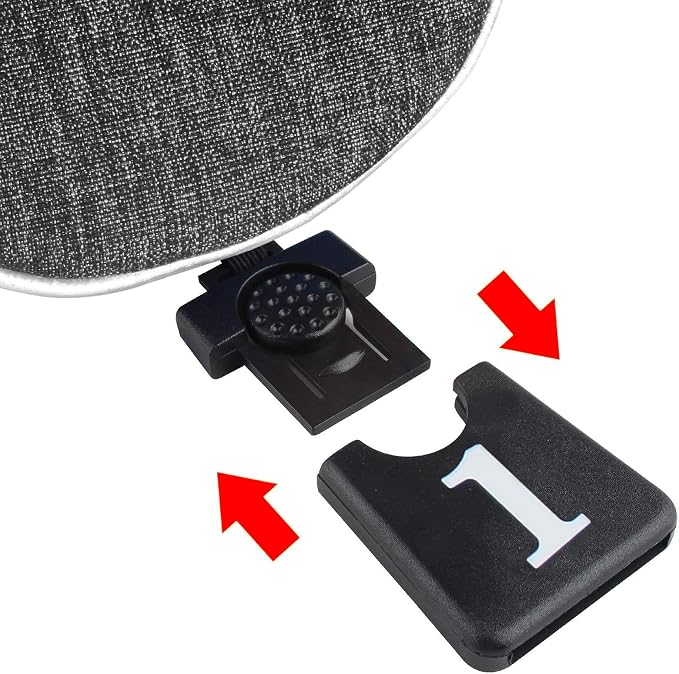 Andux 3pcs/Set Nylon Golf Wood Club Head Covers with Long Neck | for 460cc Driver Fairway Wood Club Silver Piping Pull-On Closure
