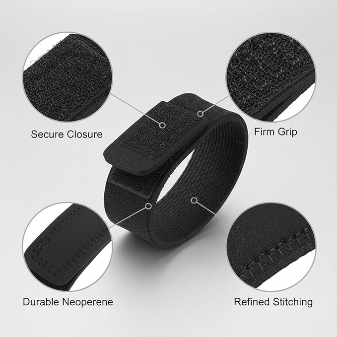 Neoprene Fishing Rod Strap - Secure Bundling Sleeve for Transport & Storage, Black (1 Pack)