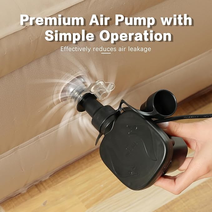Twin Air Mattress with Fast Inflation Pump, Air Mattress - Leak-Free & Odorless Inflatable Bed for Travel and Guests, Supports up to 650 lbs - Ideal for Camping and Home, 8" Height