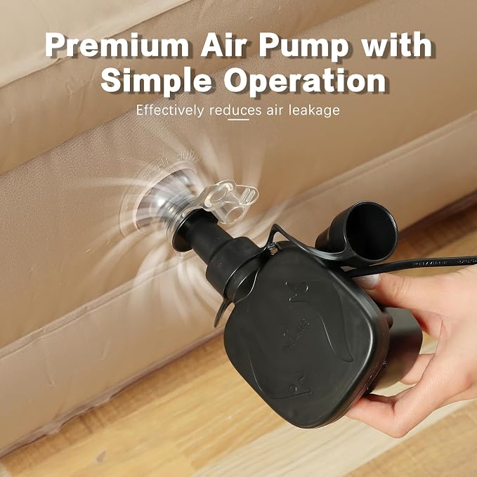 Twin Air Mattress with Fast Inflation Pump, Air Mattress - Leak-Free & Odorless Inflatable Bed for Travel and Guests, Supports up to 650 lbs - Ideal for Camping and Home, 16" Height
