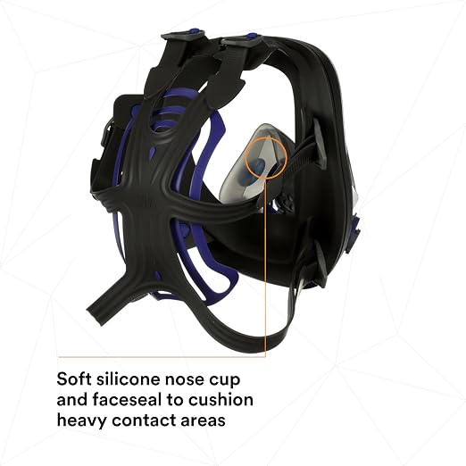 3M Ultimate FX Full Facepiece Reusable Respirator, FF-402, NIOSH, ANSI, Six-Strap Harness for a Secure Comfortable Fit, Cool Flow Valve, Passive Speaking Diaphragm, Medium