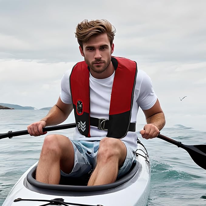 Automatic Inflatable Life Jackets for Adults Life Vests PFD Low Profile Load Capacity Up to 330lbs