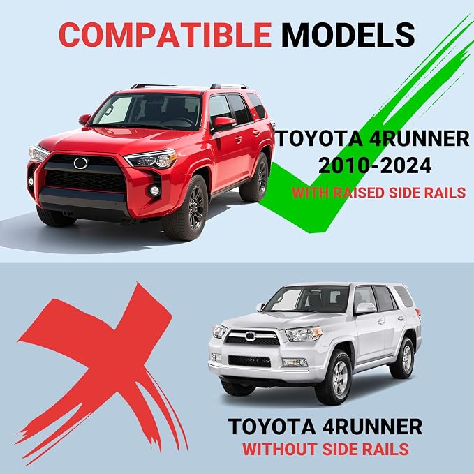 Roof Rack Cross Bars Compatible with Toyota 4RUNNER 2010-2024, Heavy-Duty Aluminum Roof Crossbars, 260 LBS Load Capacity, Rooftop Cargo Carrier for Bike, Snowboard, Skis, Luggage