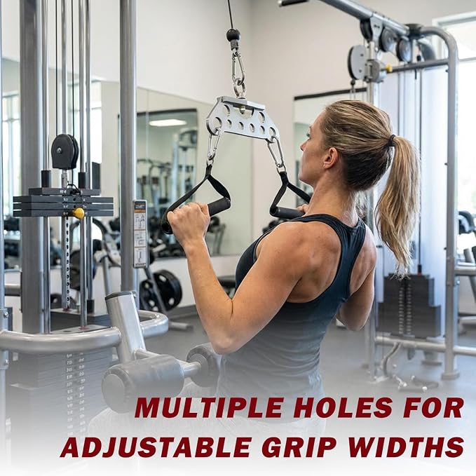 J Bryant Stainless Steel Double to Single Pulley Adaptor Plate for Cable Machine – Fitness Dual Pulley Connector with 3 Carabiners for LAT Pulldown, Triceps Pushdown, and T Bar Row Accessories