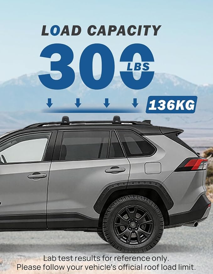 JOYTUTUS 300lbs Lockable Roof Rack Cross Bars Compatible with Toyota RAV4 Adventure/TRD Off-Road 2019-2025, Heavy Duty Aluminum Anti-Theft Roof Rails Crossbars Luggage Racks