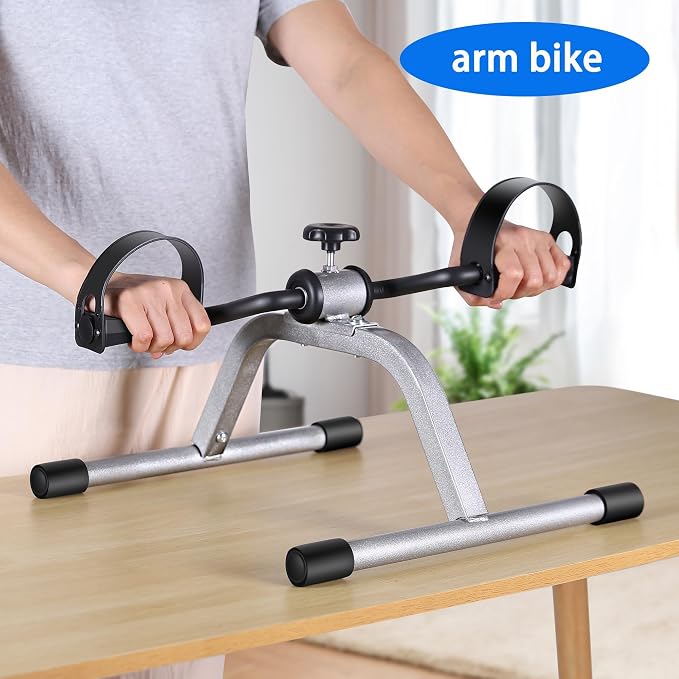 RYGEO Pedal Exerciser Mini Exercise Bike for Leg and Arm Recovery Exercise Lightweight and Portable Floor Bike