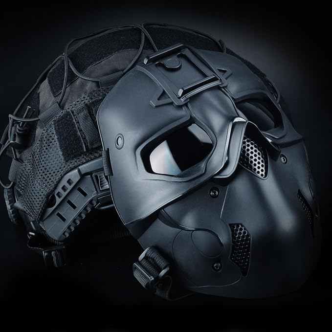 Guayma Airsoft Paintball Mask Tactical Full Face Cyberpunk Balaclava Mask For Halloween Cosplay Costume Movie Props