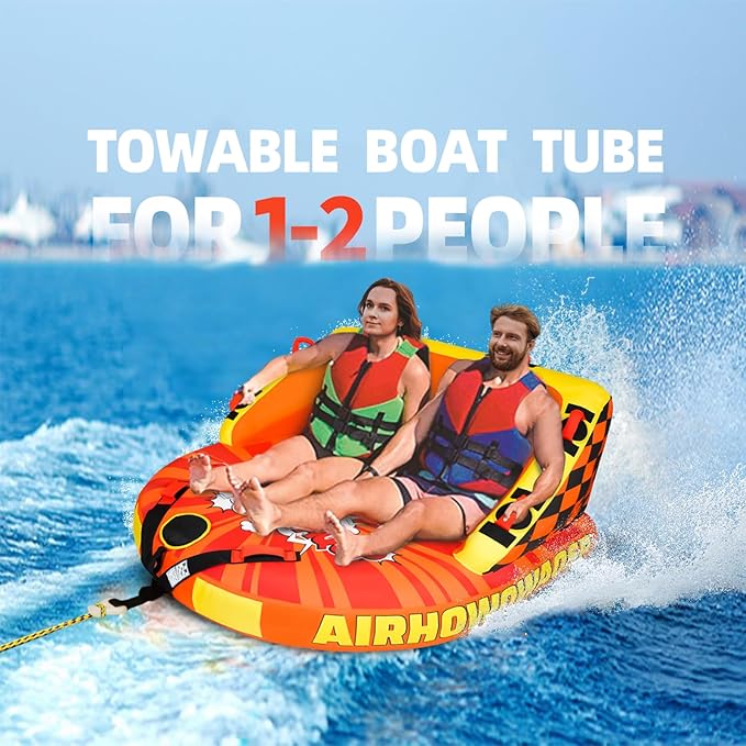 Super Sofa Towable Tubes for Boating 1-4 Person,Tubes for Boats,Inflatable Pull Boats/Boat Tube/Water Tube,Front&Back Tow Points with Heavy-Duty Thick Nylon Cover for Water Sports