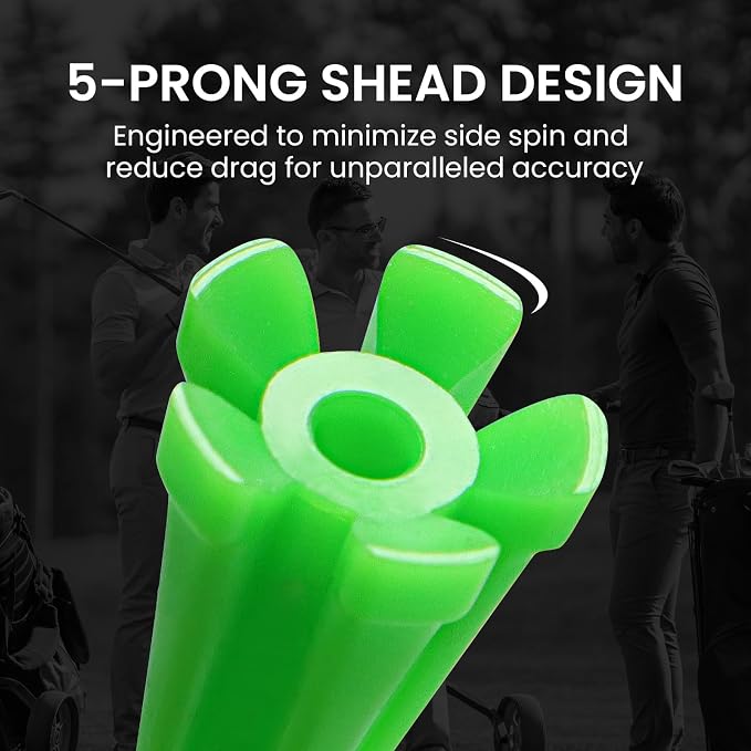 FINGER TEN Golf Tees Plastic Unbreakable Easy to Find Bulk Value 200/500/1000 Count, 2 3/4 3 1/4 Inch Tee Driving Range Reduce Friction, Green Red White USA Flag Practice