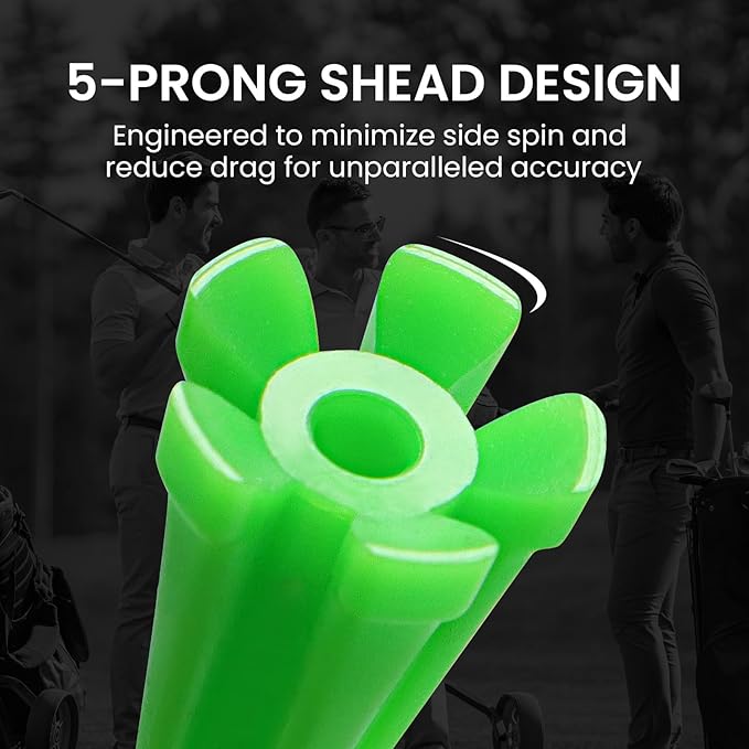 FINGER TEN Golf Tees Plastic Unbreakable Easy to Find Bulk Value 200/500/1000 Count, 2 3/4 3 1/4 Inch Tee Driving Range Reduce Friction, Green Red White USA Flag Practice