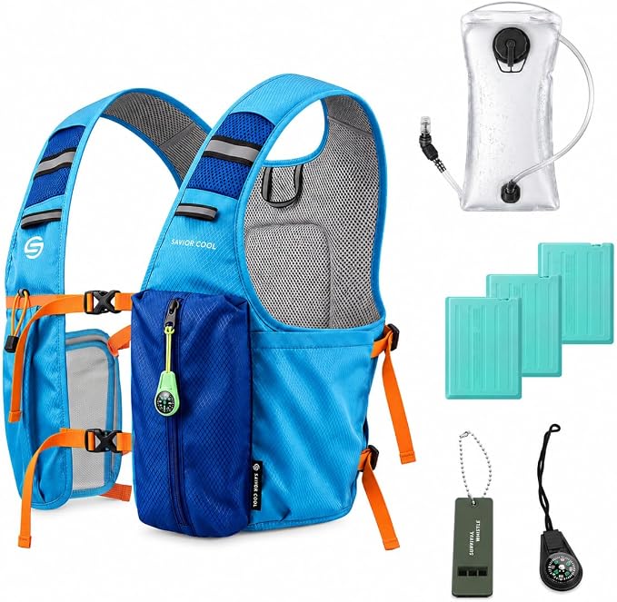 Cooling Vest for Men Women, Hydration Vest for Running Hiking | 2L Water Bladder，3 Cold Source