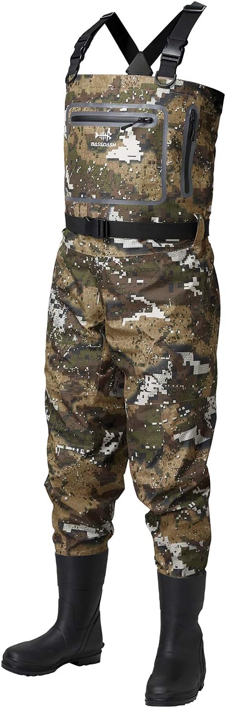 BASSDASH Breathable Ultra Lightweight Chest Stocking Foot Fishing Hunting Waders for Men