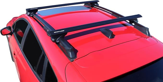 BrightLines Black Heavy Duty 220 lbs Universal Crossbars Roof Racks Compatible with 2013-2026 Subaru Crosstrek & Crosstrek Wilderness & 2022-2026 Outback Wilderness for Kayak Luggage ski Bike Carrier