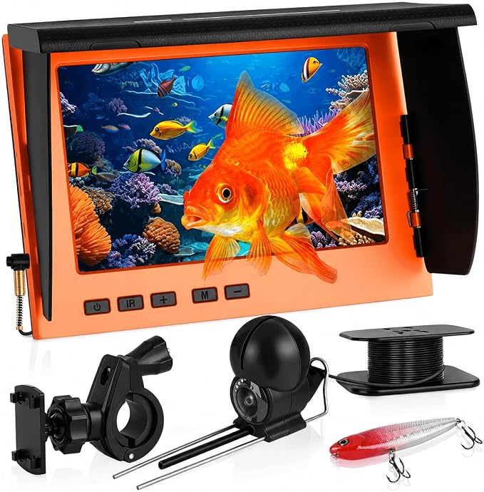 Fishing Camera, 220° Ultra-Wide 1080P HD Underwater Fishing Camera with 4.3" LCD & IR Night Vision, 50ft Cable for Ice Lake Boat Kayak Fishing
