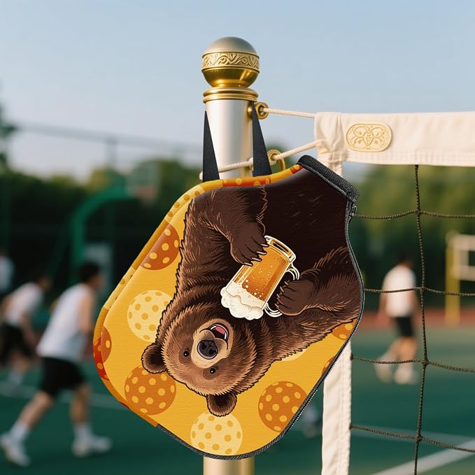 CUTHOLLOW 2PCS Pickleball Paddle Cover with Zipper, Compatible with with 11.81 x 7.87 Inch USAPA Paddles, Neoprene Scratch-proof & Machine Washable Racket Bag