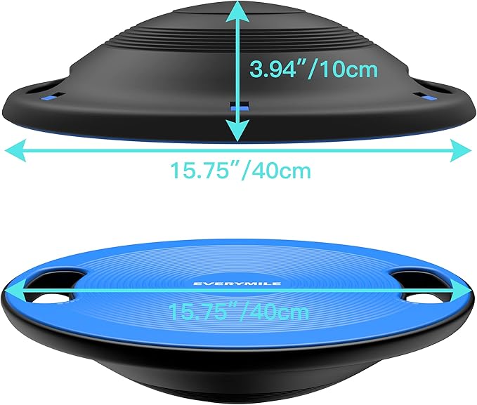 Wobble Balance Board, Exercise Balance Stability Trainer Portable Balance Board with Handle for Workout Core Trainer Physical Therapy & Gym No-Skid Surface