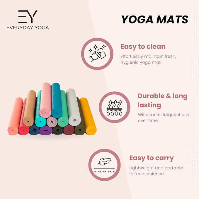 𝗘𝘃𝗲𝗿𝘆𝗱𝗮𝘆 𝗬𝗼𝗴𝗮 Deluxe Mat and Yoga Foam Block Set - Non Slip, Eco Friendly, Anti-Tear, 3mm Thickness for Yoga
