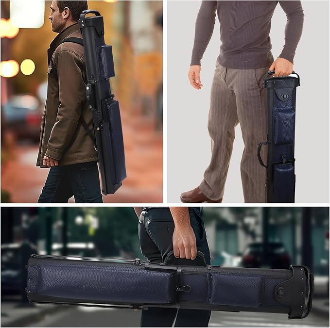 2x4 Pool Cue Case, Hard Pool Cue Case, Billiard Cue Case with Stand, Billiards Accessories Holds 2 Cue Butt and 4 Cue Shafts