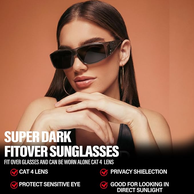 LVIOE Over Glasses Sunglasses Wrap Around Polarized Sunglasses for Men Women Fit Over Prescription Glasses with UV Protection