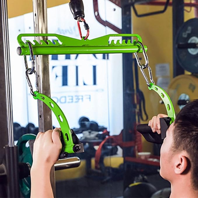 Adjustable Lat Pull down Bar, Cable Machine Attachments for Gym, Home Gym Fitness T-bar Row Pulldown Attachments, Lat Pull Down Machine Wide Grip Neutral Grip Handle