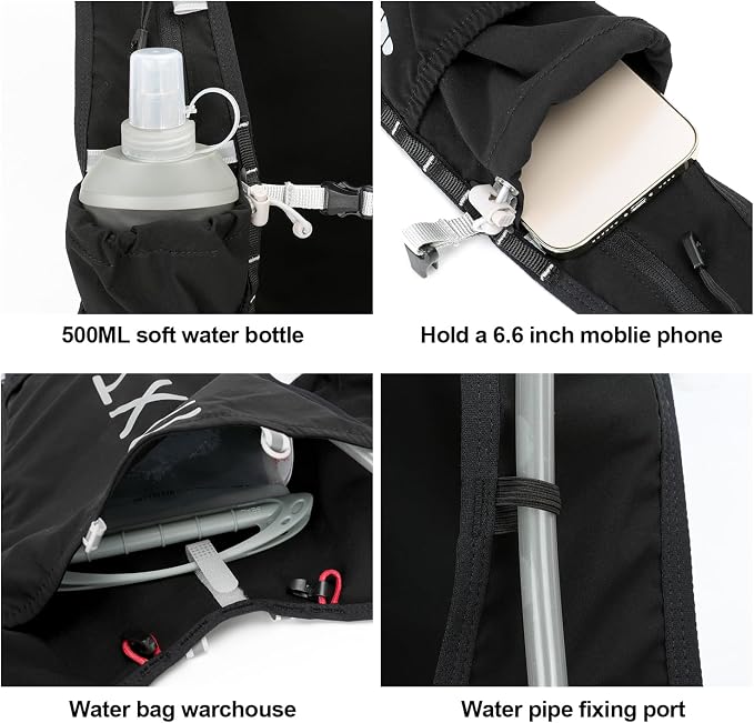 INOXTO Running Hydration Vest Backpack,Lightweight Insulated Pack with 1.5L Water Bladder Bag Daypack for Hiking Trail Running Cycling Race Marathon for Women Men