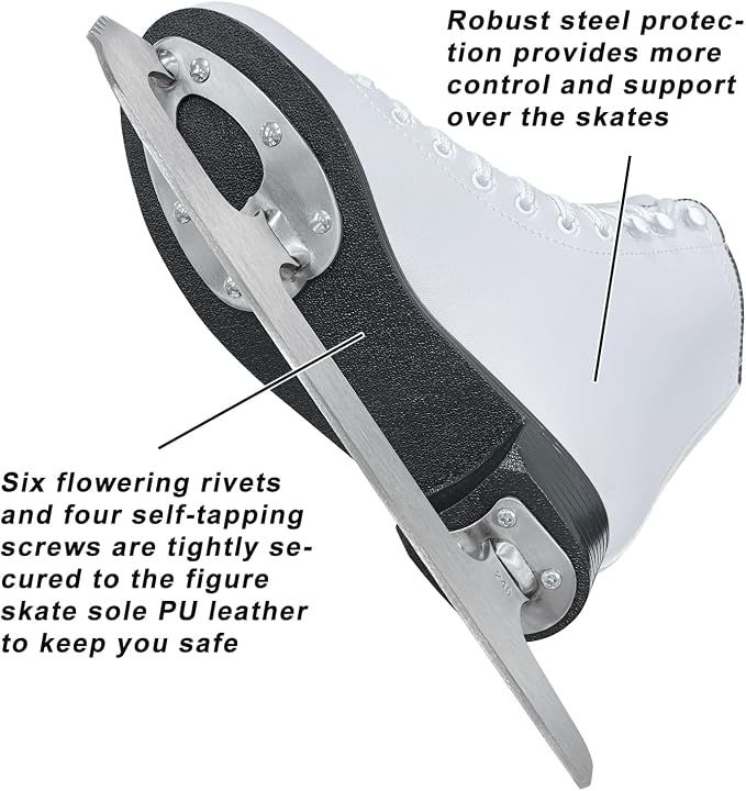 Nattork Figure Skates for Boys and Girls Excellence Stainless Steel Blades Ice Figure Skating with Enhanced Support Strength Performance and Ultimate Comfort