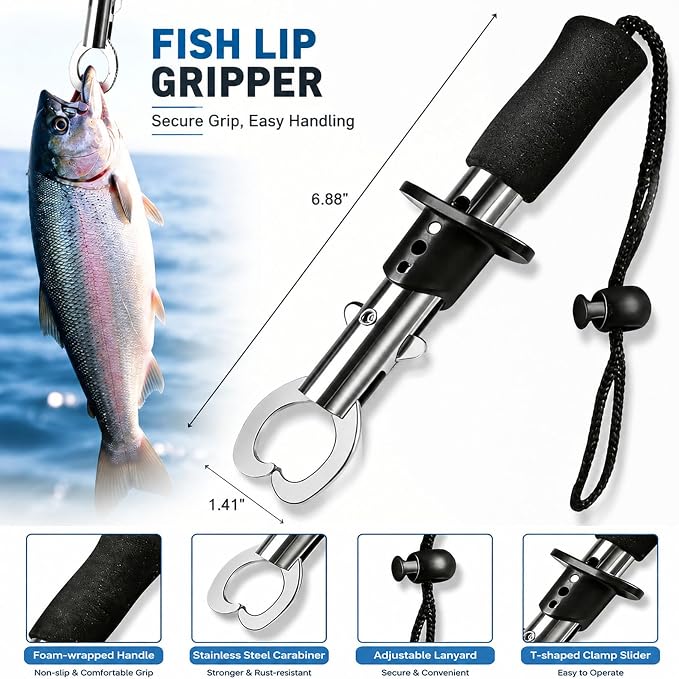 4 Layers Fishing Tackle Box with 547Pcs Fishing Lures Kit | Small Tool Set Included, Gripper, Hook Remover, Accessories, Perfect for Beginners