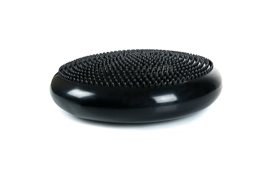 Cando-30-1870 CanDo Inflatable Balance Disc for Balance Training, Proprioception, Strengthening Lower Extremities, Posture, Back Pain, Stress Relief, Restlessness and Anxiety. Black, 14” Diameter