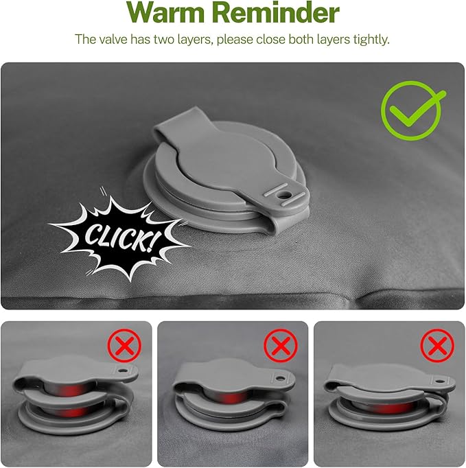OGERY Double Sleeping Pad for Camping, 6" Extra-Thick Reinforced Camping Sleeping Pad with Pillows & Built-in Foot Pump, Ultralight Inflating Camping Mattress for Backpacking Tent Hiking Travel