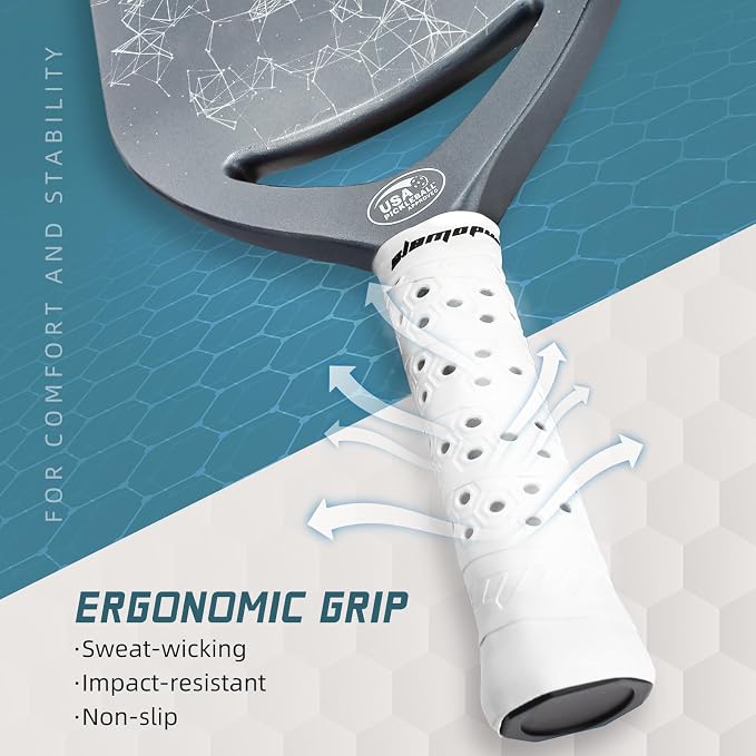Pro Pickleball Paddle| T700 Carbon Fiber Pickleball Paddles with 16mm Polymer Honeycomb Core & Overgrips| Premium Pickle Ball Racket Enhanced Control & Spin & Power| USAPA Approved