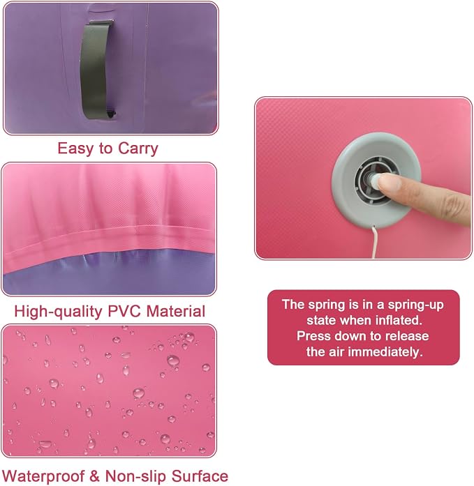 Air Roller Gymnastics Barrel Inflatable Tumbling Roller Air Mat with Electric Pump for Backhandspring Training Yoga Cheerleading Home Use Gym