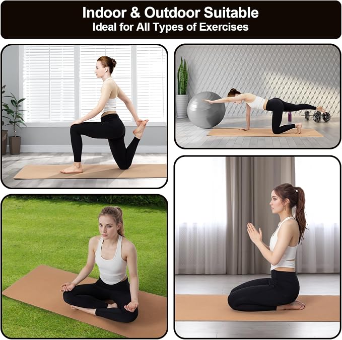 StrongTek Foam Balance Pad & Cork Yoga Mat Set – Non-Slip Stability Pad and Eco-Friendly Yoga Mat for Exercise, Pilates, Physical Therapy & Home Fitness