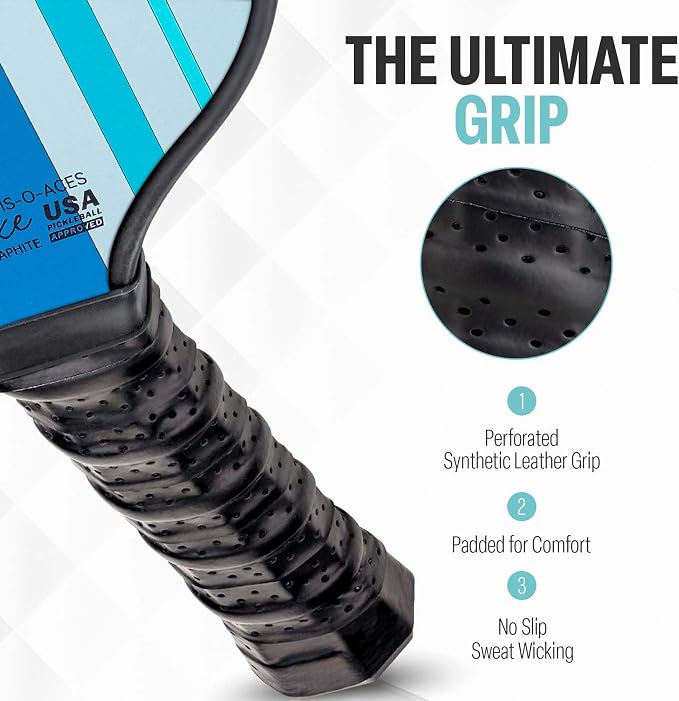 Palms-O-Aces Carbon Fiber Pickleball Paddle – USAPA Approved 16mm T700 Graphite Paddle with Textured Spin Surface | Lightweight Carbon Fiber Pickleball Paddles & Racket | Includes Paddle Cover