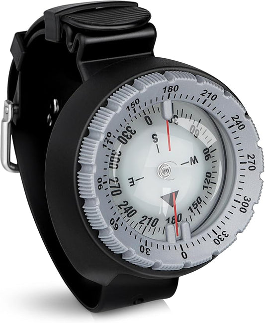 Scuba Compass, Professional Waterproof 5ATM Dive Wrist Compass with TPU Band for Outdoor Sports Diving, Sailing, Hiking, Survival Emergency