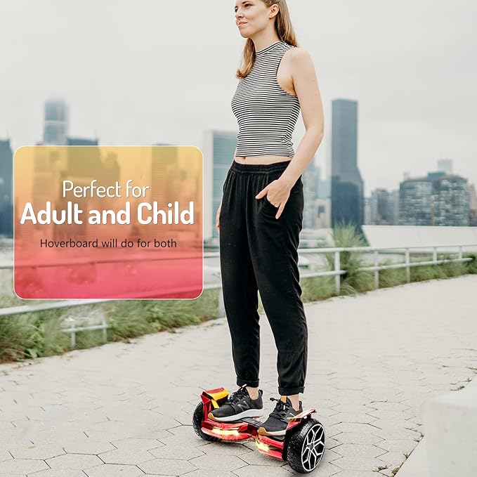 8.5” All Terrain Hover Board, Off Road Self Balancing Scooter with Bluetooth and LED Lights, UL2272 Safety Certified