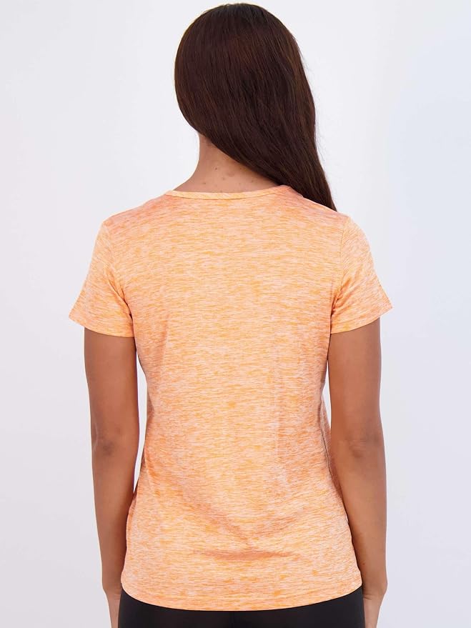Real Essentials 5 Pack: Women's Short Sleeve T-Shirts Workout Tops Fitness Pilates Gym Activewear Athletic (Plus Available)