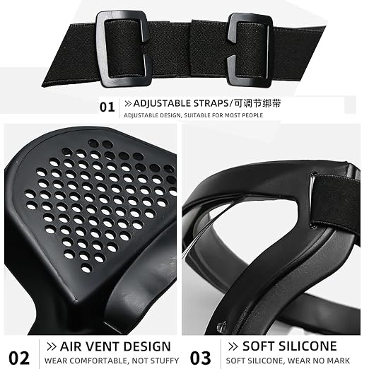 Anti-Fog Full Face Active shields Protection Visible Expression Transparent Breathable Comfortable Adults Reusable (White, 2PCS), JZY-0010