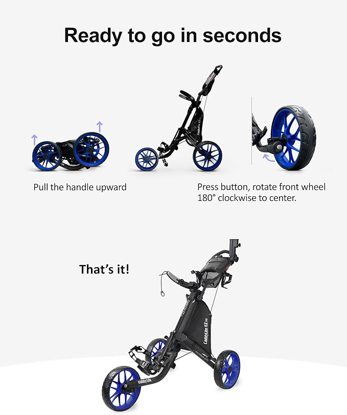 Caddytek Golf CaddyLite EZ Fold V8 3-Wheel Push Cart