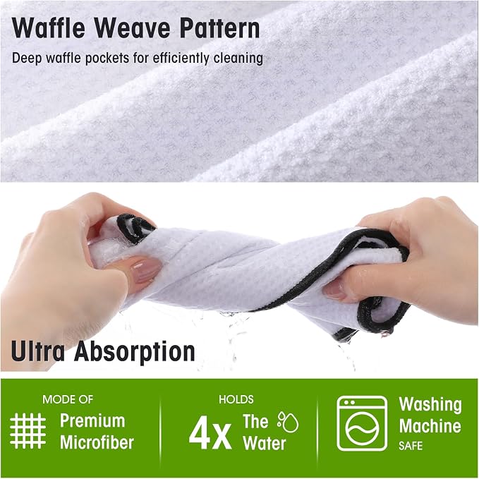 Batiyeer Magnetic Golf Towel Bulk 16" x 16" Microfiber Fabric Towels with Clip Waffle Absorbent Strength Magnet Golf Accessories Ball Cleaner for Carts Men