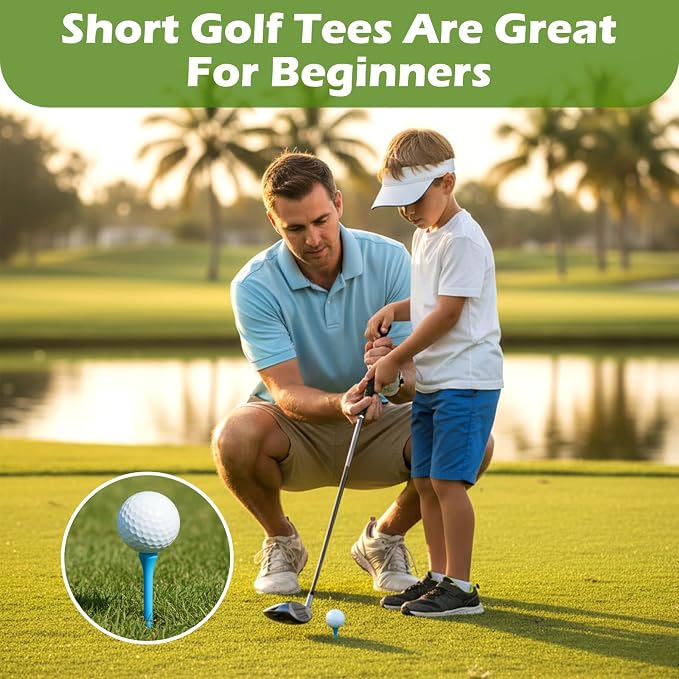 500 Pcs Wood Golf Tees Bulk 3-1/4 Inch Unbreakable Long Colored Tall Golf Tees for Men Women Kids Balls Game
