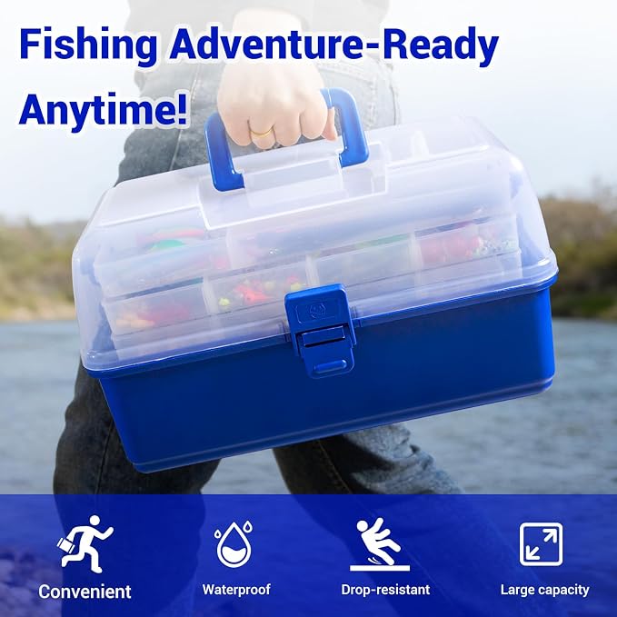 4-Layer Tackle Box with Accessories, 617PCS Fishing Lures Kit, Included Ruler, Gloves, Tools, Bait, Hooks & Accessories, Freshwater and Seawater Bass Trout Fishing Tackle Lure Kit Gifts for Men