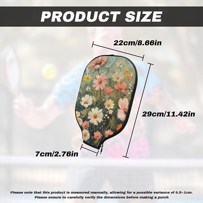 Pickleball Paddle Covers Only for Men and Women Zipper Closure Protection and Decoration
