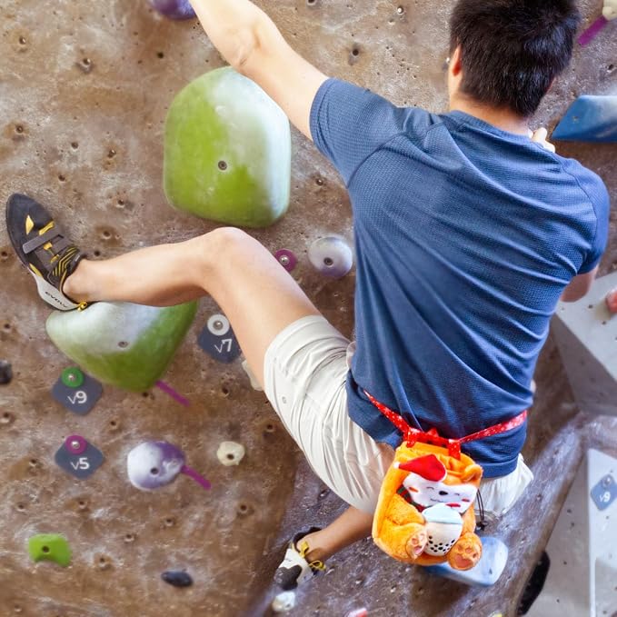Rock Climbing Chalk Bag + Refillable Ball – Boba Dog Plush Animal Bag