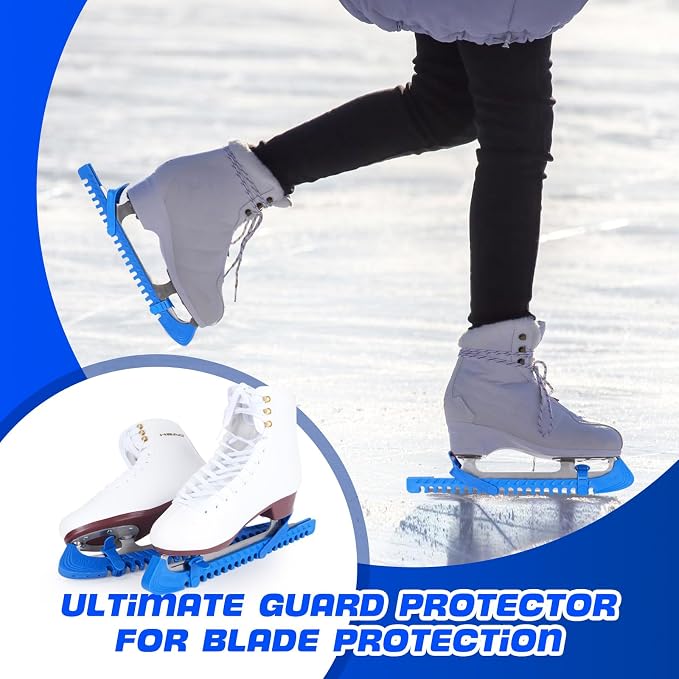 Hikeen Ice Skate Guards with Shoulder Straps,Enhanced Stability Ice Skate Blade Guards,Non-Slip Hockey Skate Blade Protector for Adult and Kids