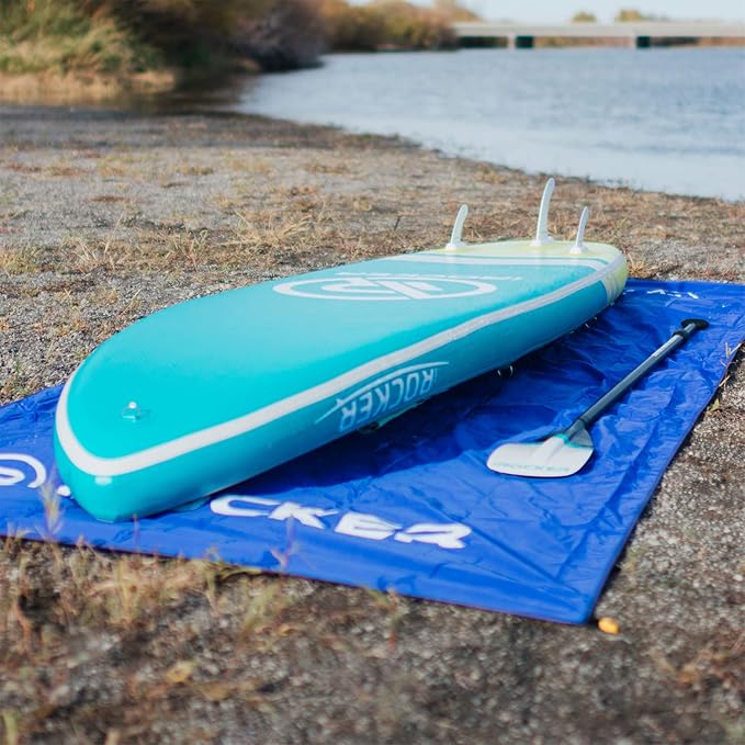 iROCKER Board Mat - Durable 4'9" x 11'7" Nylon Mat for Paddle Boards, Kayaks, Surfboards, Snorkel & Scuba Gear Protection