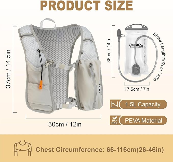 Running Vest for Women Men Adjustable Running Hydration Vest with Phone Holder Reflective Strips for Marathon Hiking Cycling