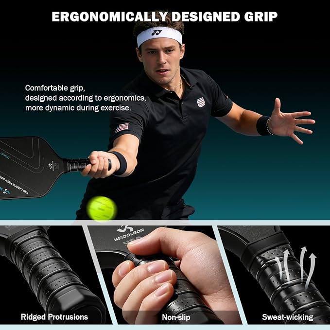 Pickleball Paddles, Multi-Layer T700 Textured Carbon Fiber Pickleball Paddle, 2-Types of Thickenesses, Strong Power and Spin Surface, USAPA Approved Carbon Fiber Surface Pickle Ball Paddle