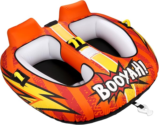 Towable Tubes for Boating Water Tubes - 2 Person Soaring Eagle, Heavy Duty Boat Tubes & Towables, EVA Foam Pads, Drainage, Quick Connector(F-1007)(F-1020)