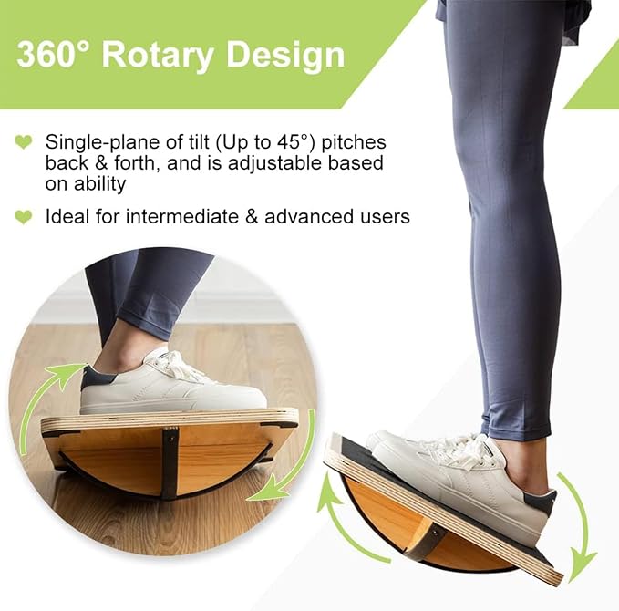 StrongTek Balance & Stability Kit – Wooden Rocker Balance Board + Extra Wide Foam Balance Pad for Physical Therapy, Fitness, and Core Training