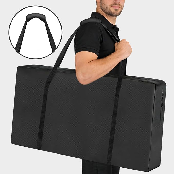 ALSLEA Cornhole Board Carry Bag - Heavy-Duty 600D Oxford Storage Case Fits 4'x2' Regulation Boards | Tailgate, Beach, Backyard Game Transport & Organizer Black